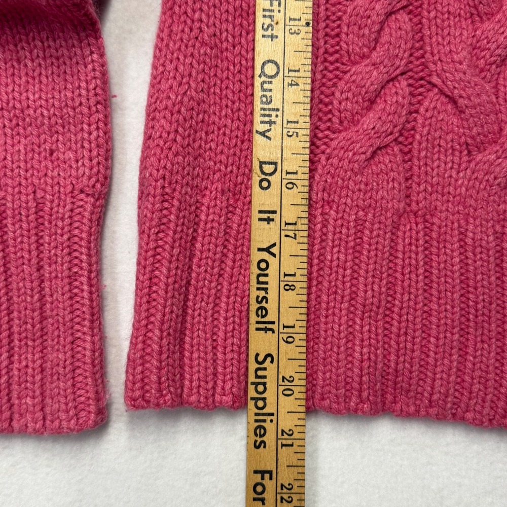 Express Womens XS Sweater Pink Merino Wool Cashmere Angora Cable Knit Turtleneck - Picture 6 of 6